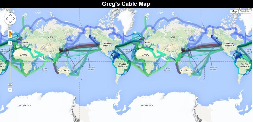 South Africa cable map ()