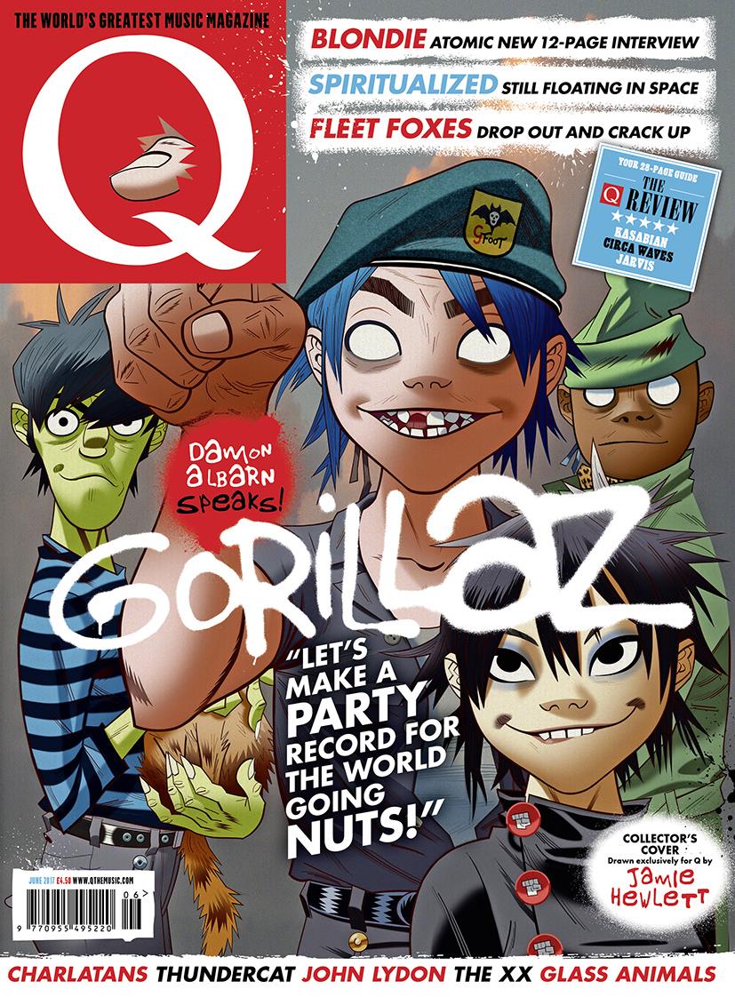 Q magazine cover by Gorillaz co-creator (Bauer Media)