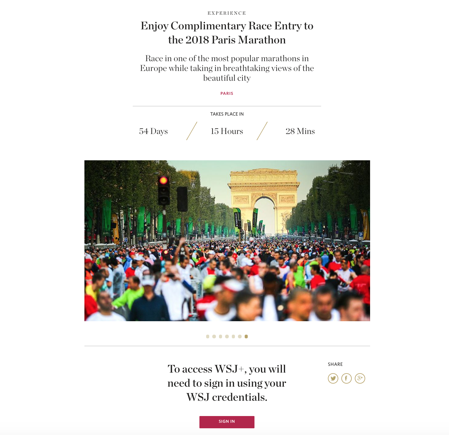 WSJ Paris Marathon ()