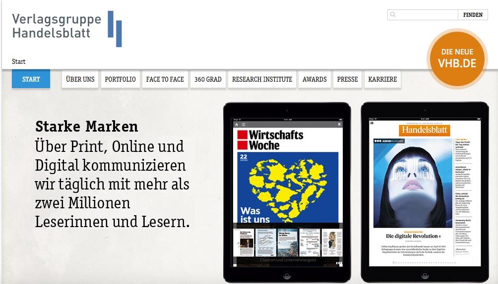 Handelsblatt Group homepage ()