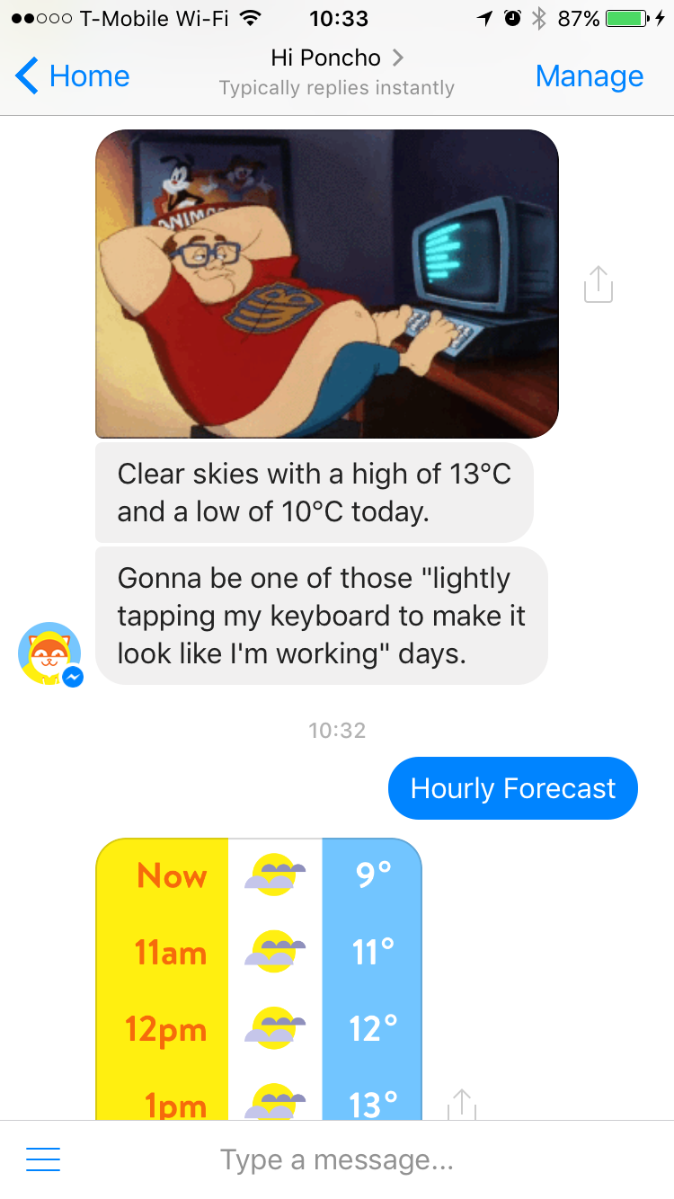 Poncho weather bot ()