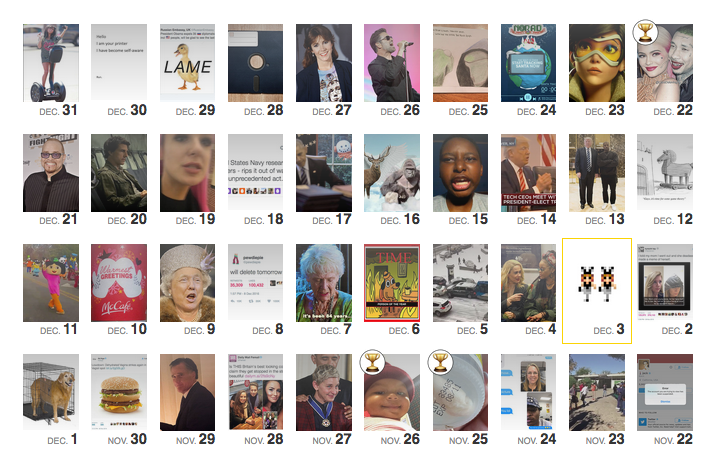 NY Mag year in memes calendar ()