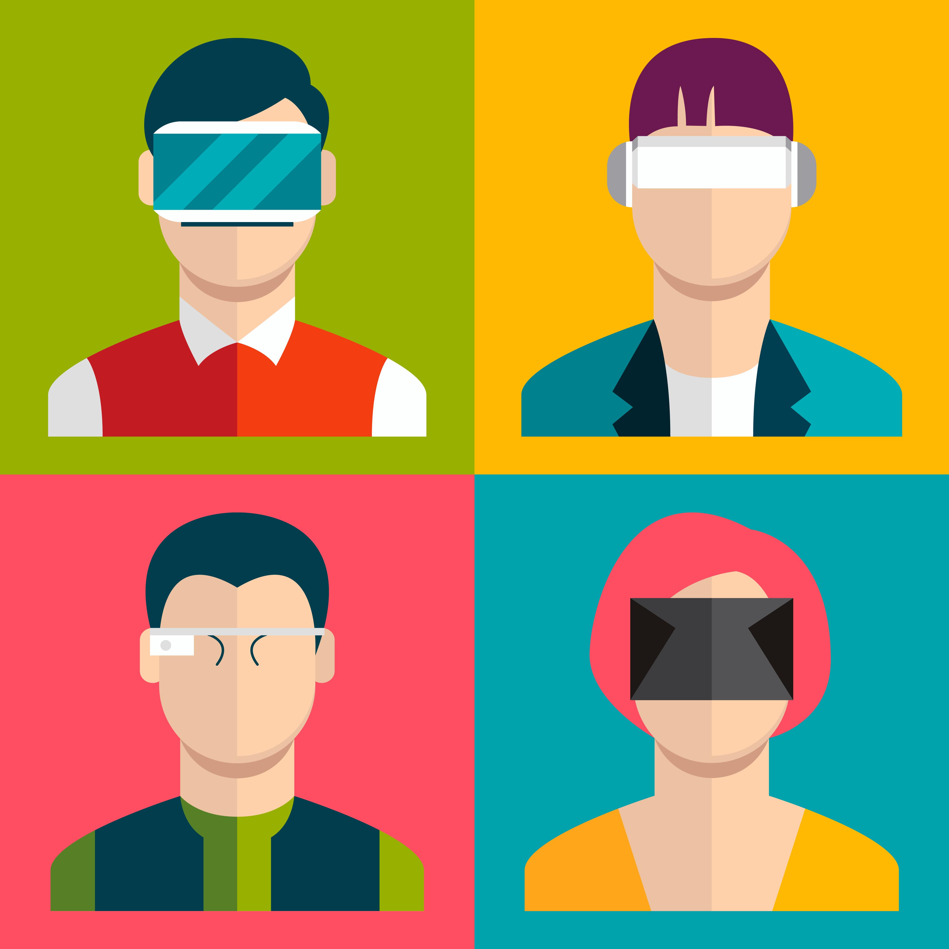 Virtual reality headsets cartoon ()